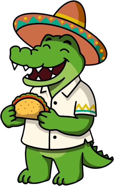 Taco Caimán — unser Maskottchen